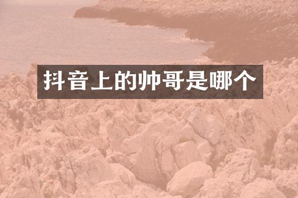 抖音上的帅哥是哪个