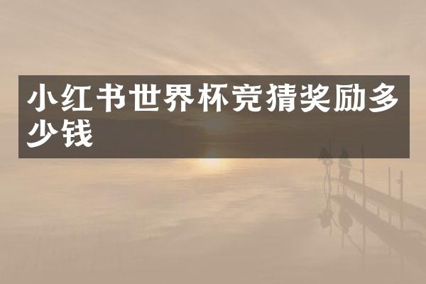 小红书世界杯竞猜奖励多少钱