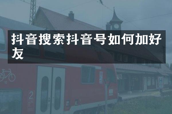 抖音搜索抖音号如何加好友