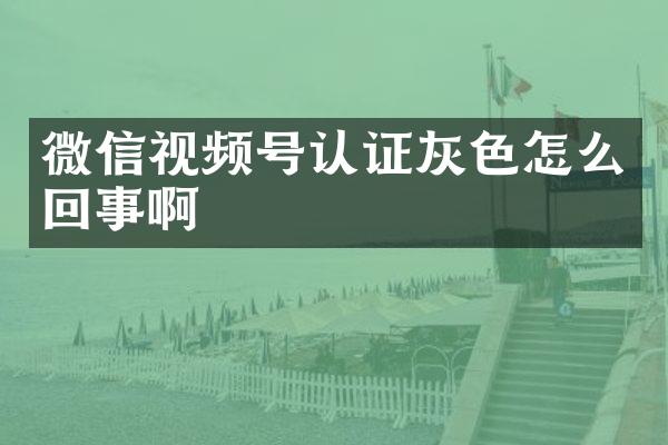 微信视频号认证灰色怎么回事啊