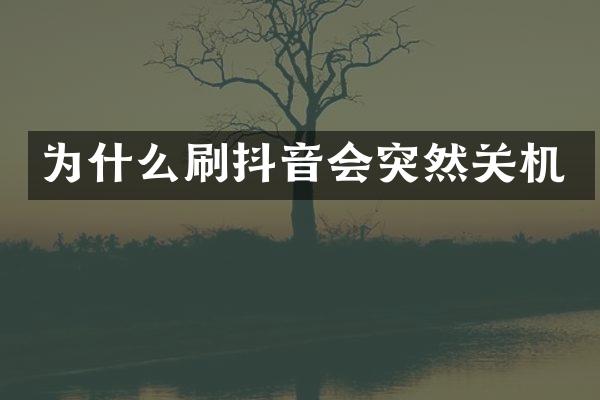 为什么刷抖音会突然关机