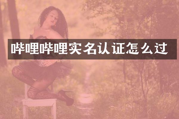 哔哩哔哩实名认证怎么过