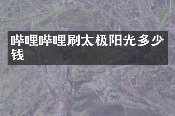 哔哩哔哩刷太极阳光多少钱