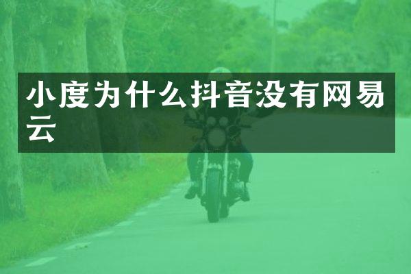 小度为什么抖音没有网易云