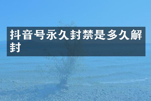 抖音号永久封禁是多久解封