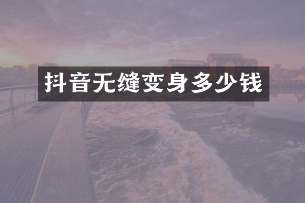 抖音无缝变身多少钱