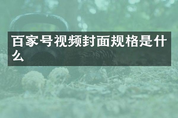 百家号视频封面规格是什么