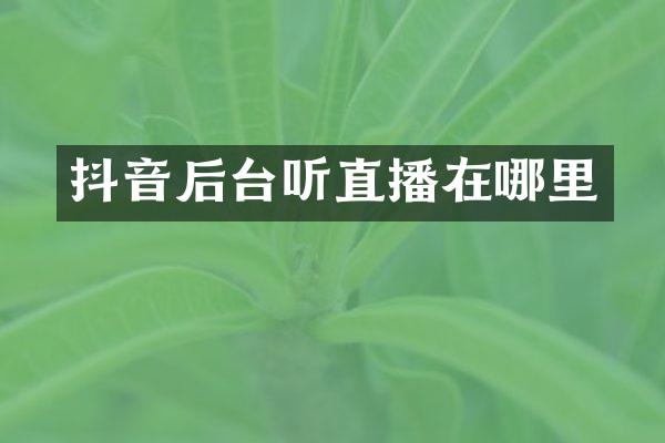 抖音后台听直播在哪里