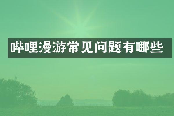 哔哩漫游常见问题有哪些