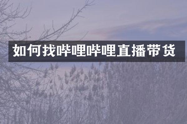 如何找哔哩哔哩直播带货