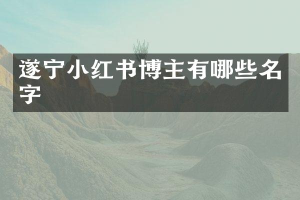 遂宁小红书博主有哪些名字