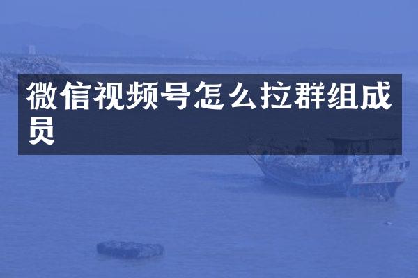 微信视频号怎么拉群组成员