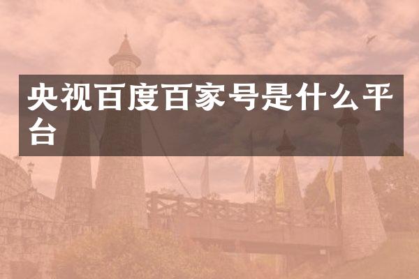 央视百度百家号是什么平台