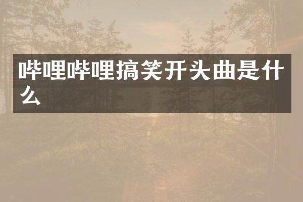 哔哩哔哩搞笑开头曲是什么
