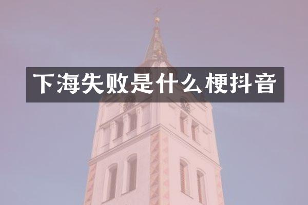 下海失败是什么梗抖音