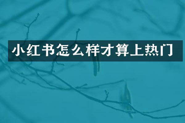 小红书怎么样才算上热门
