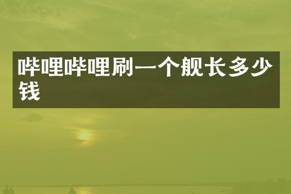 哔哩哔哩刷一个舰长多少钱