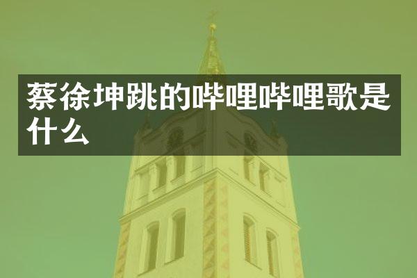 蔡徐坤跳的哔哩哔哩歌是什么