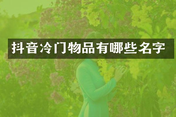 抖音冷门物品有哪些名字