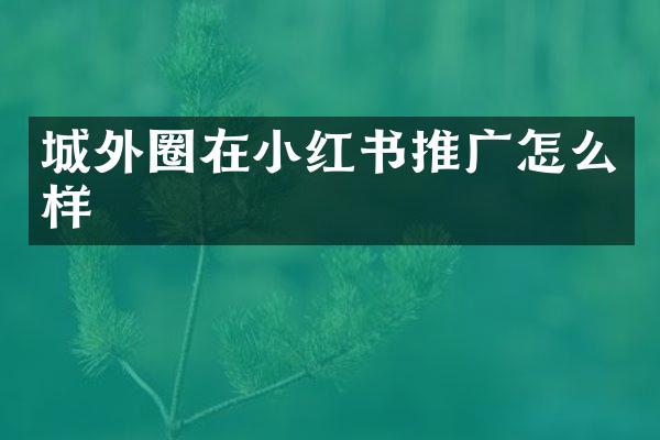 城外圈在小红书推广怎么样