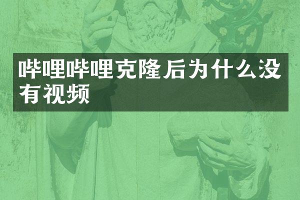 哔哩哔哩克隆后为什么没有视频