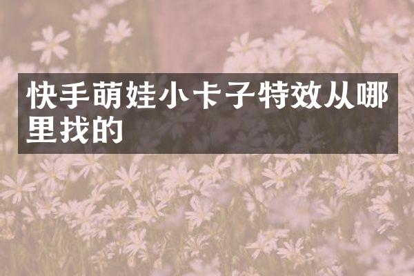 快手萌娃小卡子特效从哪里找的
