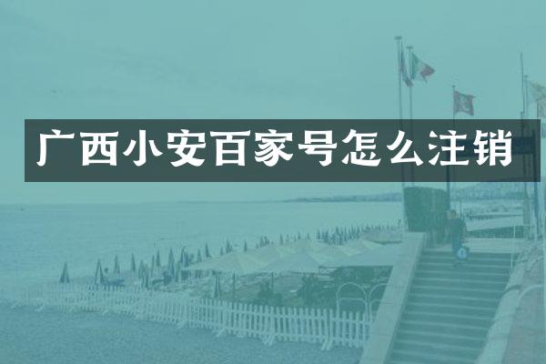 广西小安百家号怎么注销
