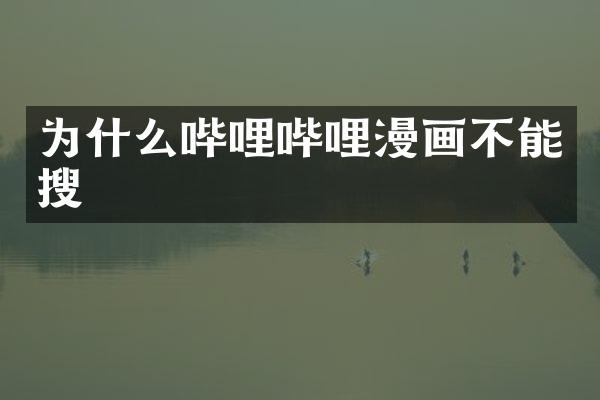为什么哔哩哔哩漫画不能搜