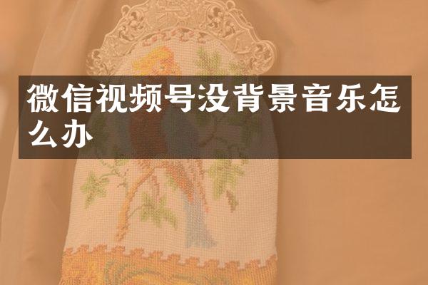微信视频号没背景音乐怎么办