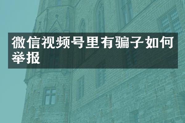 微信视频号里有骗子如何举报