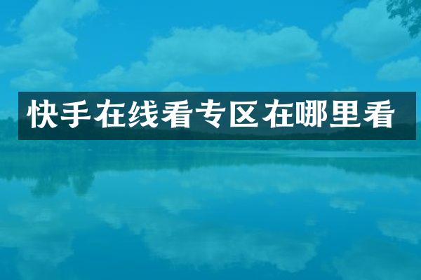 快手专区在哪里看