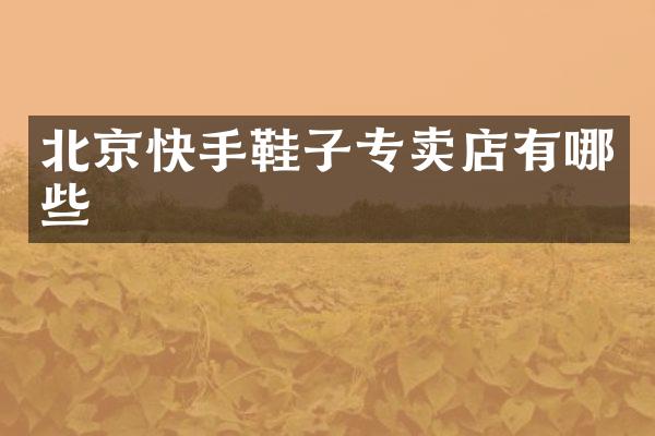 北京快手鞋子专卖店有哪些