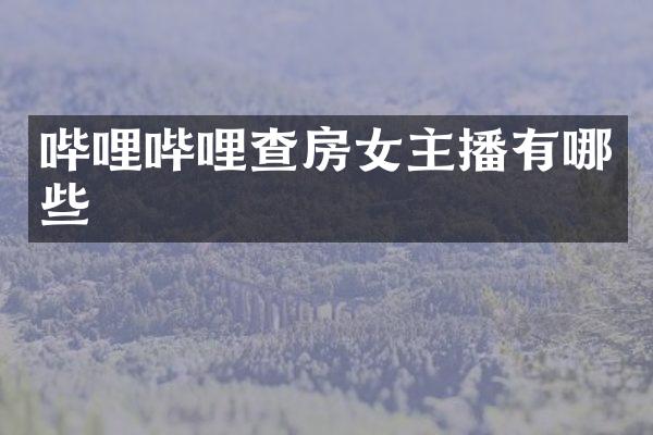 哔哩哔哩查房女主播有哪些