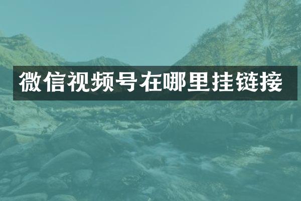 微信视频号在哪里挂链接