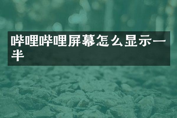 哔哩哔哩屏幕怎么显示一半