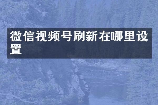 微信视频号刷新在哪里设置