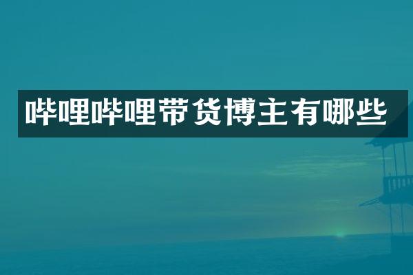 哔哩哔哩带货博主有哪些