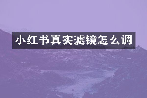 小红书真实滤镜怎么调