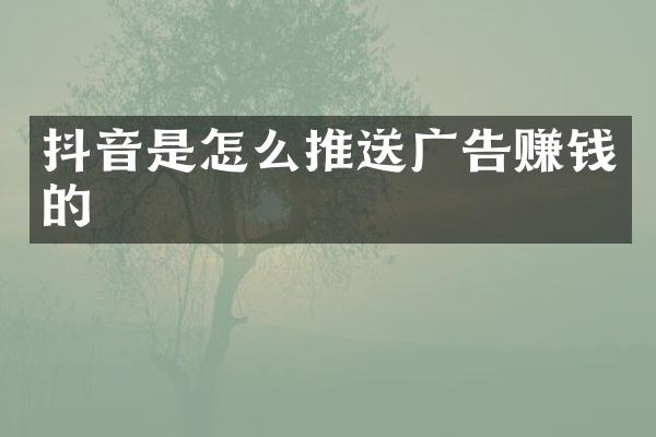 抖音是怎么推送广告赚钱的