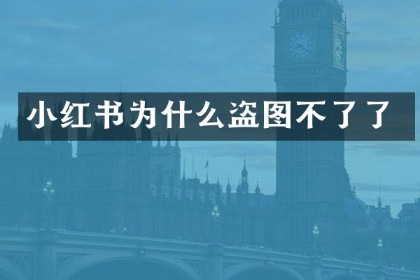 小红书为什么盗图不了了