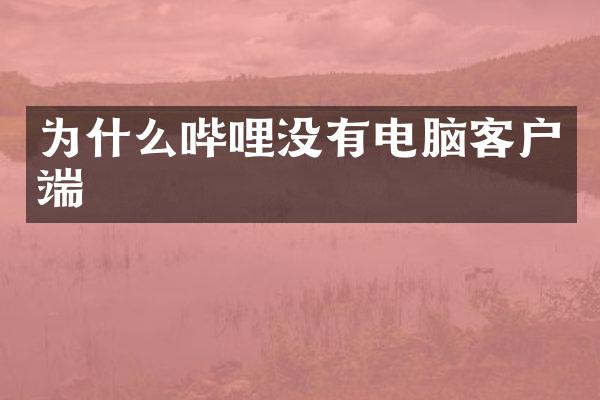 为什么哔哩没有电脑客户端