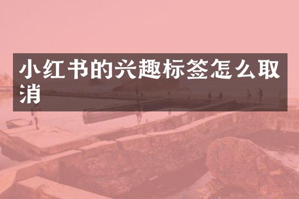 小红书的兴趣标签怎么取消