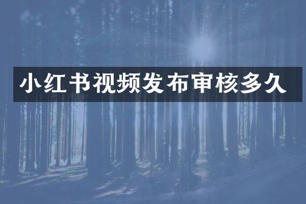 小红书视频发布审核多久