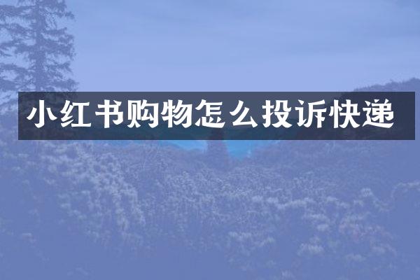 小红书购物怎么投诉快递