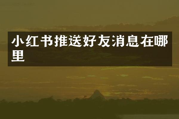 小红书推送好友消息在哪里