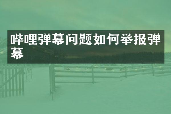 哔哩弹幕问题如何举报弹幕