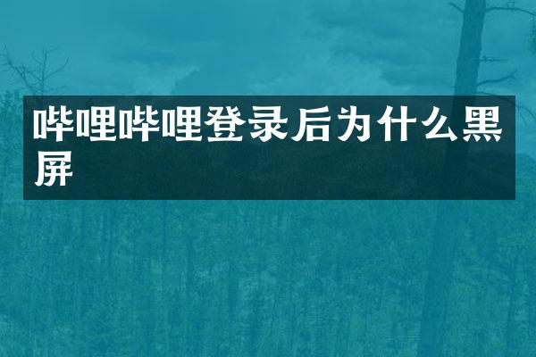 哔哩哔哩登录后为什么黑屏