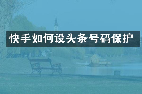 快手如何设头条号码保护