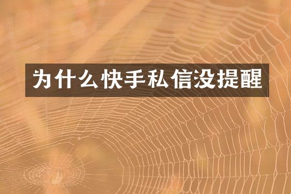 为什么快手私信没提醒