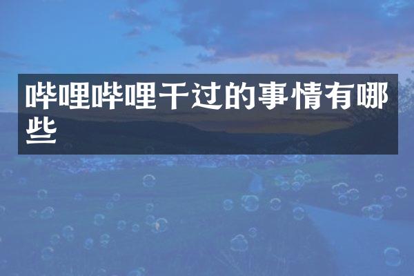 哔哩哔哩干过的事情有哪些